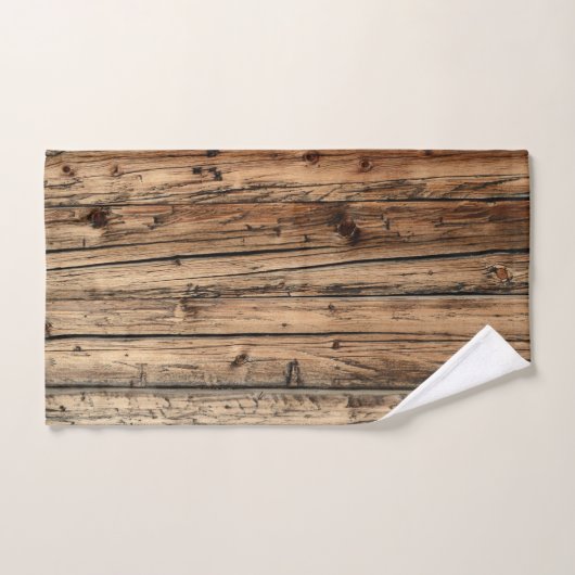 Rustikale, alte Eichenholzwagen Badhandtuch Set (Handtuch)