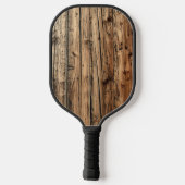 Rustikale, alte Eichenholzwagen Pickleball Schläger (Rückseite)
