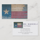 Rustikale alte einzige Stern-Flagge Texas Visitenkarte (Vorne/Hinten)