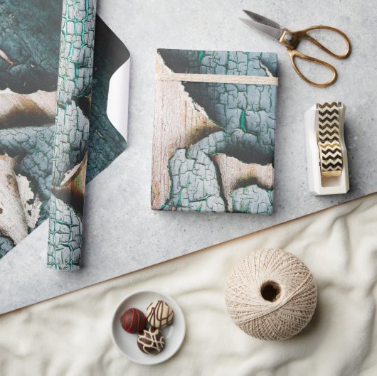 Rustikale, alte, hellblaue Schälfarbe Geschenkpapier (Kunsthandwerk)