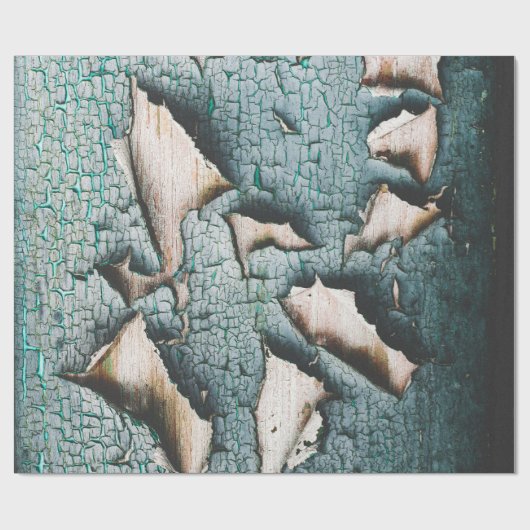 Rustikale, alte, hellblaue Schälfarbe Geschenkpapier (Flach)