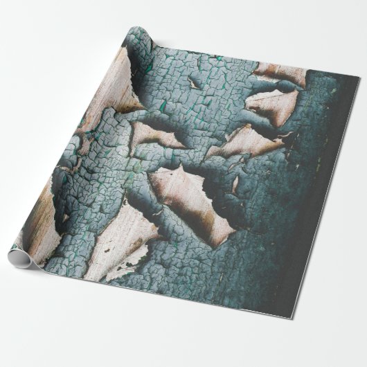 Rustikale, alte, hellblaue Schälfarbe Geschenkpapier (Ungerollt)