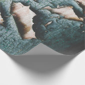 Rustikale, alte, hellblaue Schälfarbe Geschenkpapier (Ecke)