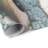 Rustikale, alte, hellblaue Schälfarbe Geschenkpapier (Rolleneckpunkt)