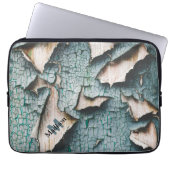 Rustikale, alte, hellblaugrüne Schälfarbe Monogram Laptopschutzhülle (Vorderseite)