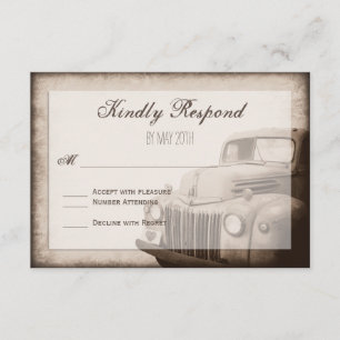 Rustikale alte LKW-Retro-Landhochzeit RSVP-Karte RSVP Karte