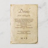 Rustikale alte Papier Jahrgang Hochzeitskarte Begleitkarte (Vorderseite)