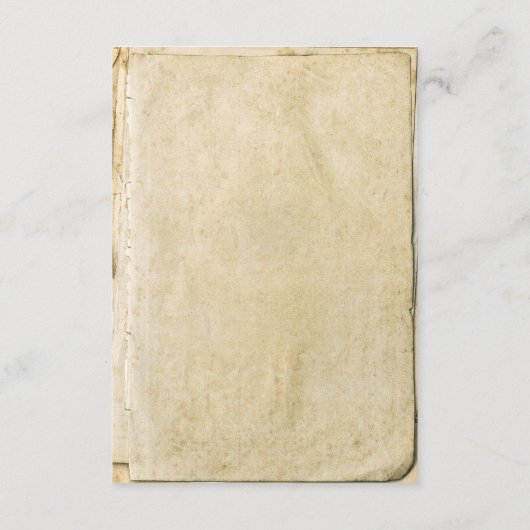 Rustikale alte Papier Jahrgang Hochzeitskarte Begleitkarte (Rückseite)