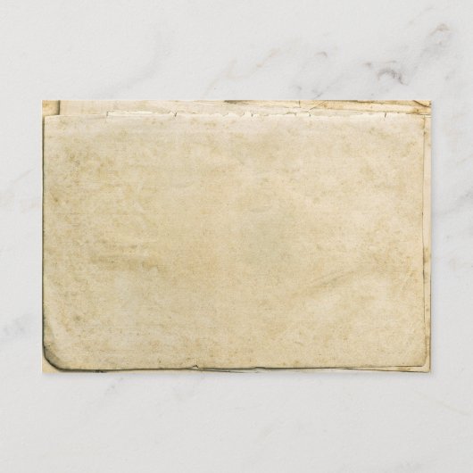 Rustikale alte Papier Jahrgang Hochzeitskarte Begleitkarte (Rückseite)