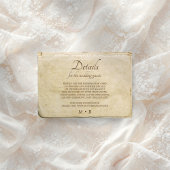 Rustikale alte Papier Jahrgang Hochzeitskarte Begleitkarte