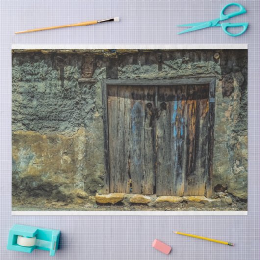 Rustikale alte Tür 20x30 Dekoupage Seidenpapier (Basteln)