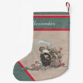 Rustikale Alte Welt Weihnachten Vintag Kleiner Weihnachtsstrumpf (Rückseite)