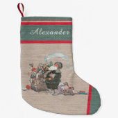 Rustikale Alte Welt Weihnachten Vintag Kleiner Weihnachtsstrumpf (Vorderseite)