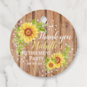 Rustikale Altersversorgung Blumenblüte Danke Party Geschenkanhänger (Vorderseite)