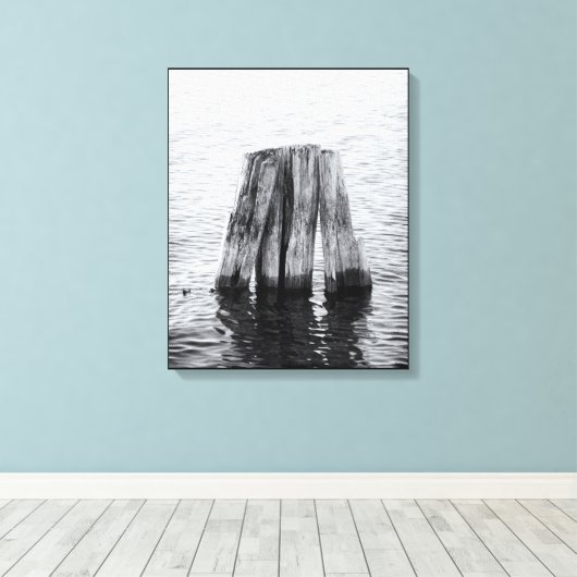 Rustikale Altholzposten am Pier Leinwanddruck (Insitu (Holzboden))