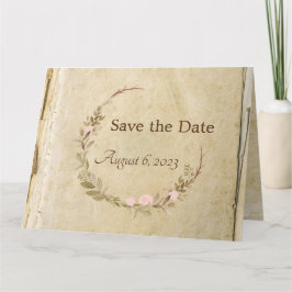 Rustikale Altpapierkarte Save the Date Karte