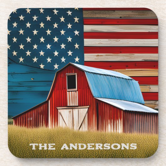 Rustikale Ameriana Signatur Getränkeuntersetzer (Vorderseite)