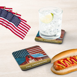 Rustikale Ameriana Signatur Getränkeuntersetzer