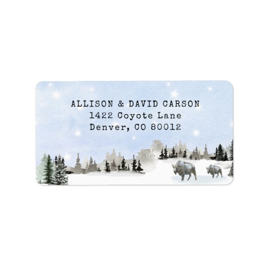 Rustikale American West Christmas Rücksendeadresse Adressaufkleber (Vorne)