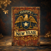 Rustikale Americana-Adler-Schutzmarke Neujahr