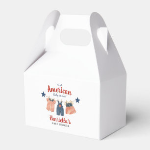 Rustikale Americana-Baby-Shower-Wäscheleine Geschenkschachtel
