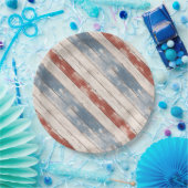 Rustikale Americana-Holzbretter Pappteller (Party)