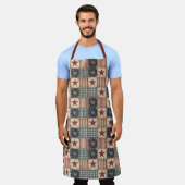 Rustikale Americana-Patchwork-Ästhetik Schürze (Getragen)