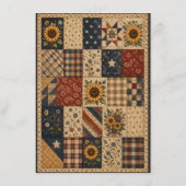 Rustikale Americana-Sonnenblumen-Hochzeitsmenü Menükarte (Rückseite)