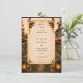 Rustikale Americana-Sonnenblumen-Hochzeitsmenü Menükarte (Stehend Vorderseite)