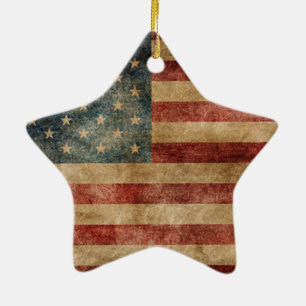 rustikale Americana,USA-Flagge,Grunge,Vintage,Trad Keramikornament