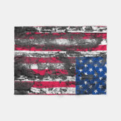 Rustikale amerikanische Flagge Fleecedecke (Vorderseite (Horizontal))