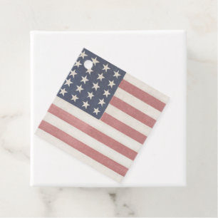 Rustikale amerikanische Flagge Geschenkanhänger