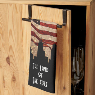 Rustikale amerikanische Flagge - Land der Freien Geschirrtuch