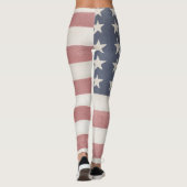 Rustikale amerikanische Flagge Leggings (Rückseite)