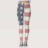 Rustikale amerikanische Flagge Leggings (Vorderseite)