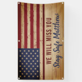 Rustikale amerikanische Flagge - Militärisches Weg Banner (Vertikal)