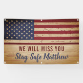 Rustikale amerikanische Flagge - Militärisches Weg Banner (Horizontal)