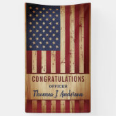 Rustikale amerikanische Flagge Militärpolizei Banner (Vertikal)