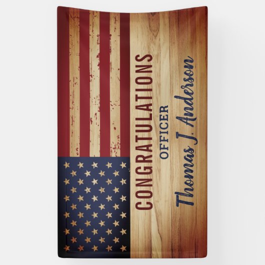 Rustikale amerikanische Flagge Militärpolizei Banner (Vertikal)