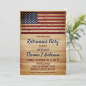 Rustikale amerikanische Flagge Militärpolizei Einladung (Stehend Vorderseite)