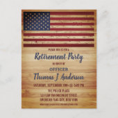 Rustikale amerikanische Flagge Militärpolizei Einladungspostkarte (Vorderseite)