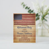 Rustikale amerikanische Flagge Militärpolizei Einladungspostkarte (Stehend Vorderseite)