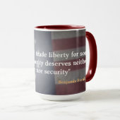 Rustikale amerikanische Flagge mit Benjamin Frankl Tasse (VorderseiteRechts)