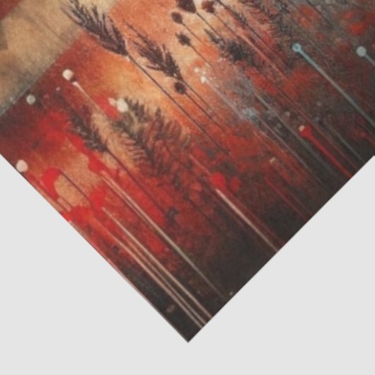 Rustikale amerikanische Flagge mit Bison Decoupage Seidenpapier (Ausschnitt)