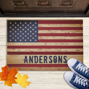 Rustikale amerikanische Flagge Patriotische Stars  Fußmatte