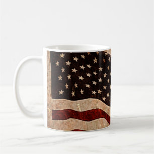 Rustikale amerikanische Flagge - patriotischer Kaffeetasse