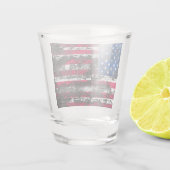 Rustikale amerikanische Flagge Schnapsglas (Rückseite)