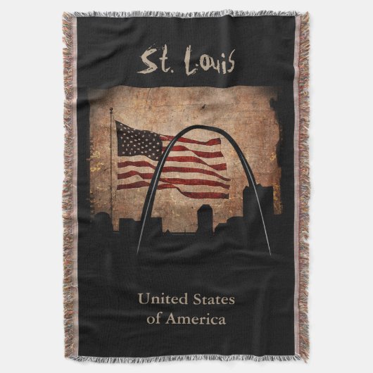 Rustikale amerikanische Flagge St. Louis Skyline S Decke (Vorderseite Vertikal)