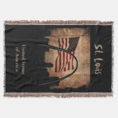 Rustikale amerikanische Flagge St. Louis Skyline S Decke (Vorderseite)