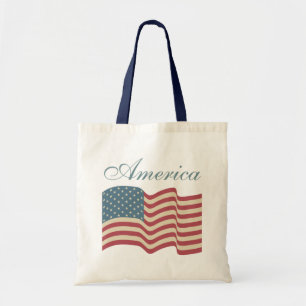 Rustikale amerikanische Flagge-Tasche Tragetasche